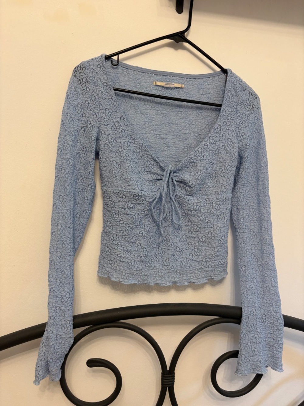 Urban Outfitters Kimchi Blue Quinn Lace Y2K Top Long Sleeve Babydoll Small - Picture 2 of 7